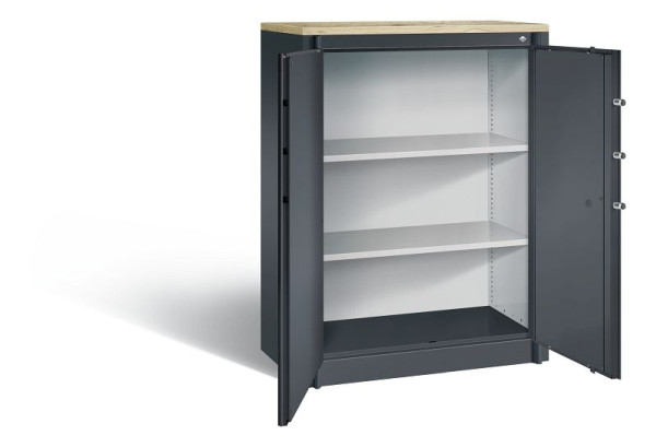 C+P brandwerende kast Certos, H1226xB930xD500mm, kleur: zwart-grijs, dagschoot, 3 OH, 1171-00 S10319