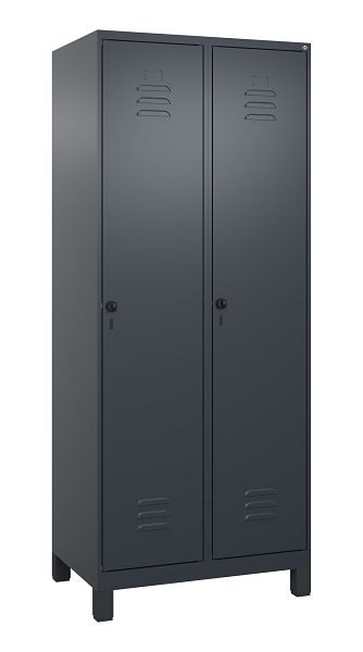 C+P Mehrzweckschrank Classic PLUS, Füße, 2 Abteile, 1950x800x500mm, 7016/7016, Drehriegel, Türen rechts angeschlagen, 080010-22B S10012