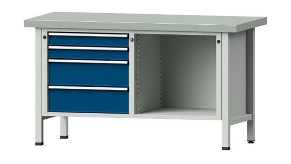 ANKE werkbanken kistwerkbank, model 134 V, 1500 x 700 x 850 mm, RAL 7035/5010, ZBP 50 mm, 305.046