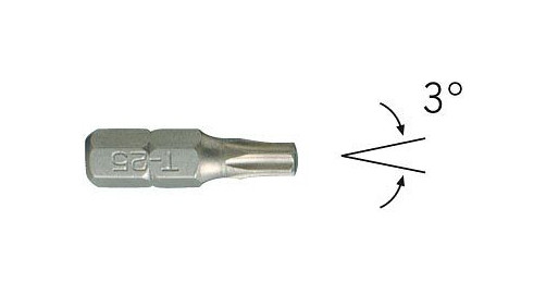 Projahn 1/4" bit conisch L25 mm TX T40W pak van 10, 3040-10