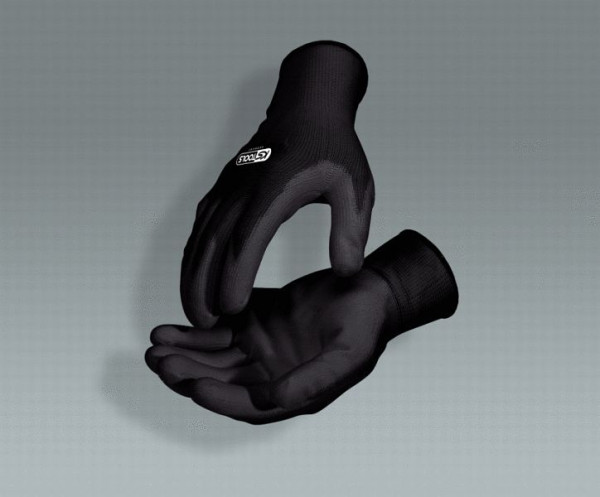 KS Tools microfijngebreide handschoenen zwart, 8/m, 12 paar, 310.0491