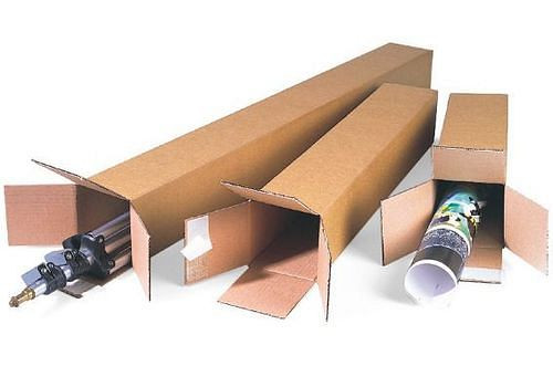 DENIOS Quattrobox met zelfklevende sluiting, 1-wandig vouwkarton, 108 x 108 x 611 mm, formaat A1, verpakking van 25, 299476