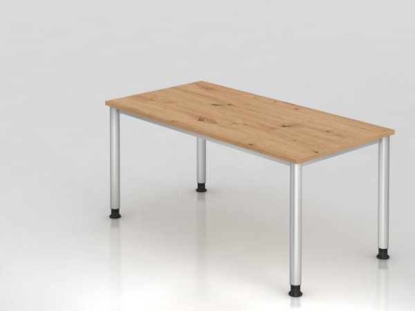 Hammerbacher bureau HS16, 160 x 80 cm, blad: knoestig eiken, 25 mm dik, 2 mm ABS rand, rechthoekige vorm, VHS16/R/S