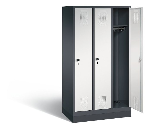 C+P schoollocker Evolo, H1600xB900xD500mm, kleur: zwartgrijs/lichtgrijs, 480206-30 S10062