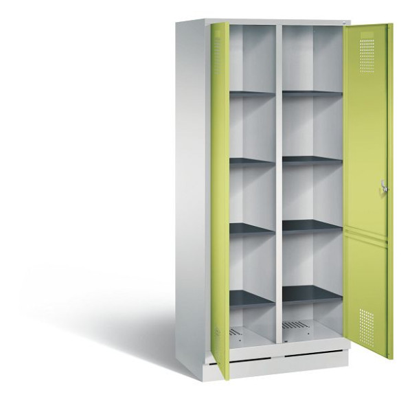 C+P washok Evolo, H1800xW810xD500mm, kleur: lichtgrijs / virid groen, 48022-22B S10051