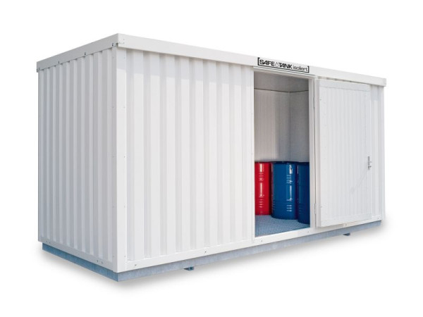 SÄBU SAFE Tank STI 1700, geïsoleerd, gemonteerd, kunststof gecoat RAL 9002, 5.080 x 2.170 x 2.520 mm