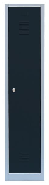 Lüllmann stalen kledingkast/garderobe, 1800 x 415 x 500 mm, lichtgrijs/antracietgrijs, 515118