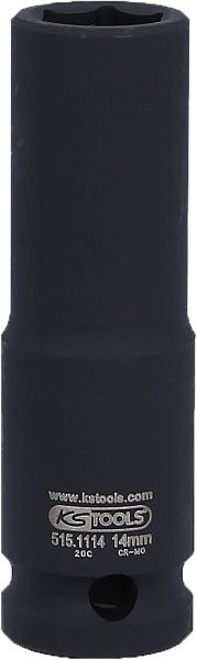 KS Tools 1/2" zeskant-slagdop, lang, 14 mm, 515.1114