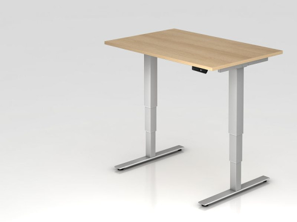 Hammerbacher zit-sta bureau elektrisch 120x80cm eiken, werkhoogte 63,5 -128,5 cm, VXDSM12/E/S