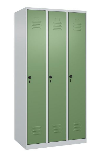 C+P luierkluis Classic PLUS, 3 vakken, 1850x900x500mm, 7035/6011, veiligheidsdraaigrendel, 080000-30 S10006