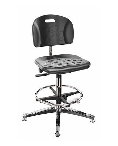 Dauphin werkstoel PU, aluminium onderstel, vloerglijders, voetring, 266908