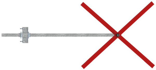 Schake-uitkruising van stevige aluminium profielen, lengte: 800 mm, gieklengte: 1500 mm, 3537508