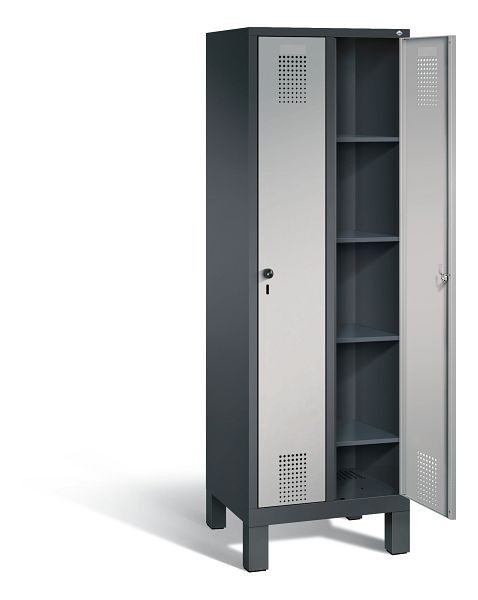 C+P washok Evolo, H1850xW610xD500mm, kleur: zwart-grijs/wit aluminium, 48010-20B S10022