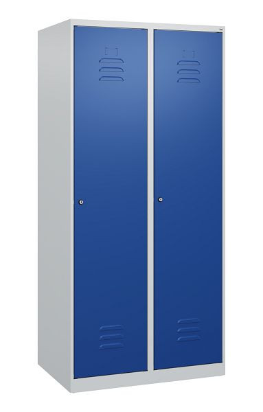 C+P luierkluis Classic PLUS met middenwand, 2 vakken, 1700x800x500mm, 7035/5010, cilindersloten, 0800007-22F S10016