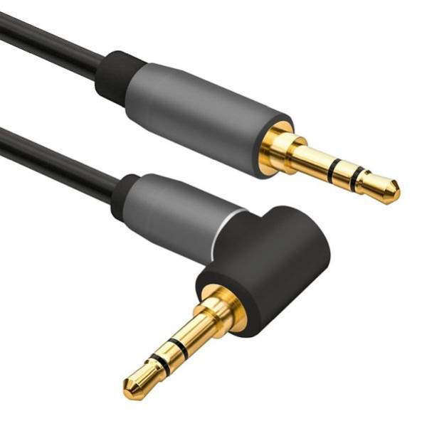 Helos aansluitkabel, jack 3,5mm stekker/stekker 90°, PREMIUM, 2,0m, zwart, 288709