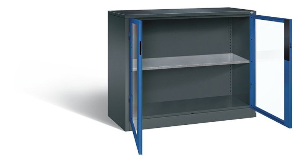C+P gereedschapskast Acurado, H1000xB1200xD500mm, kleur: antracietgrijs / gentiaanblauw, verzonken handgreep, 8831-055 S10241