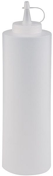 APS knijpfles, Ø 6,5 cm, hoogte: 25 cm, 0,65 liter, polyethyleen, wit/helder, met schroefdop, 93157