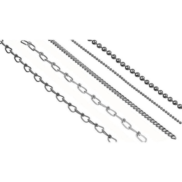 Stone HGS kettingen voor het bevestigen van borden, knoopketting volgens DIN 5686, (niet getest), draaddikte 1,4 mm, buitenbreedte 6,5 mm, verkocht per meter, 90.9121
