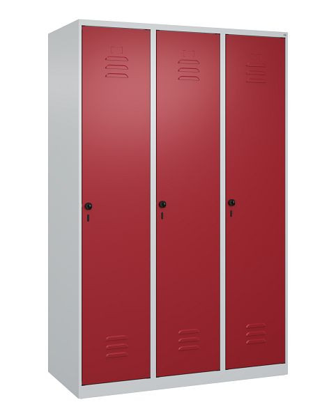 C+P luierkluis Classic PLUS met middenwand, 3 vakken, 1850x1200x500mm, 7035/3003, veiligheidsdraaigrendel, 080000-32F S10000