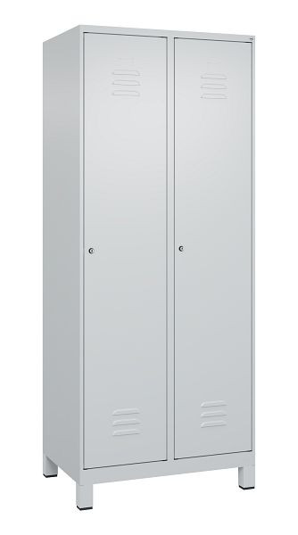 C+P luierkastje Classic PLUS met middenwand, voeten, 2 vakken, 1950x800x500mm, 7035/7035, cilindersloten, 080010-22F S10027