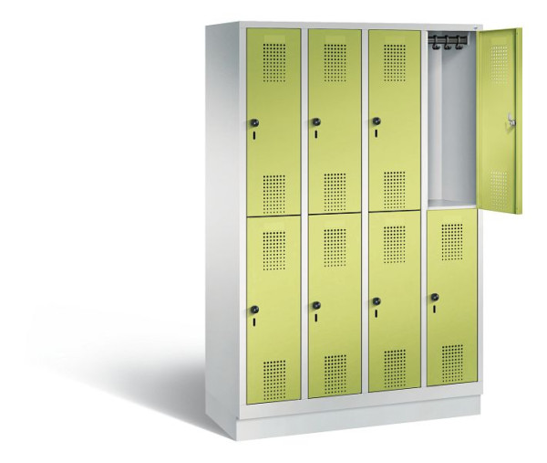 C+P locker, dubbellaags Evolo, H1800xB1190xD500mm, kleur: lichtgrijs / virid groen, 48320-40 S10515