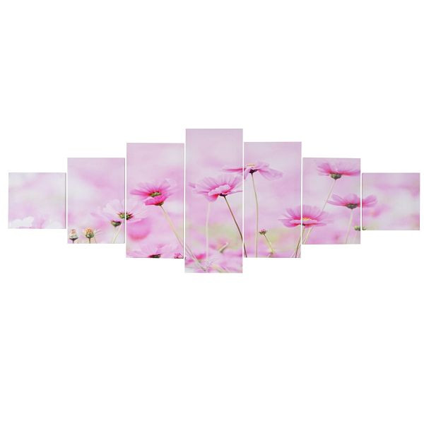 Mendler canvas foto T375 XL, muurschildering brancard foto kunstdruk, 7 delen 245x87cm, bloemen, 39165