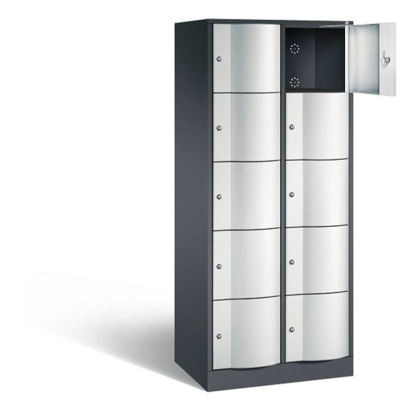 C+P lockerkast Resisto, H1950xW772xD540mm, kleur: zwartgrijs/lichtgrijs, 8570-272 S10500