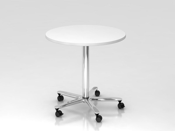 Hammerbacher kolomheftafel 80cm rond wit/chroom, verchroomd frame, VST08/W/C
