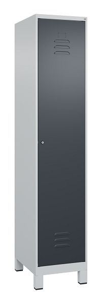C+P luierkastje Classic PLUS met middenwand, voeten, 1950x400x500mm, 7035/7016, cilinderslot, 080010-12F S10026