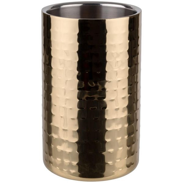 APS flessenkoeler, Ø 12 cm buiten, Ø 10 cm binnen, dubbelwandig, RVS, gehamerde look, 36128