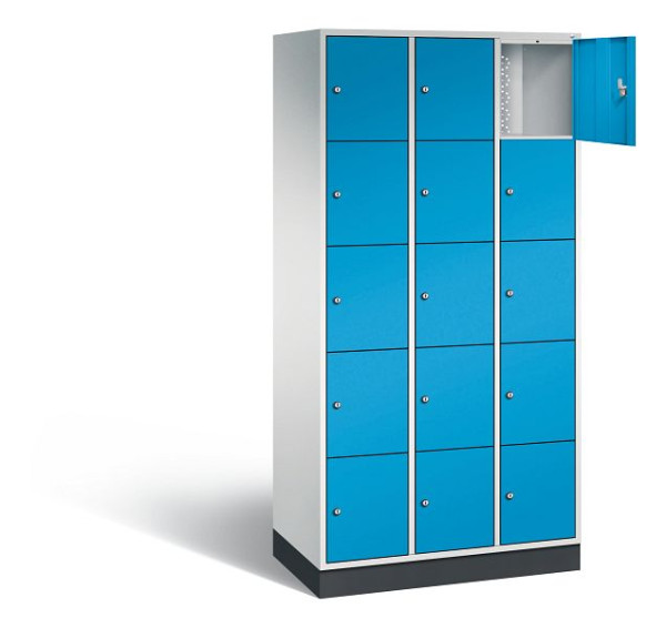 C+P lockerkast Intro, H1950xW920xD490mm, kleur: lichtgrijs / lichtblauw, 8570-301 S10020