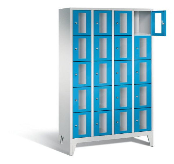 C+P lockerkast Classic, H1850xB1190xD500mm, kleur: lichtgrijs / lichtblauw, 8010A405 S10003