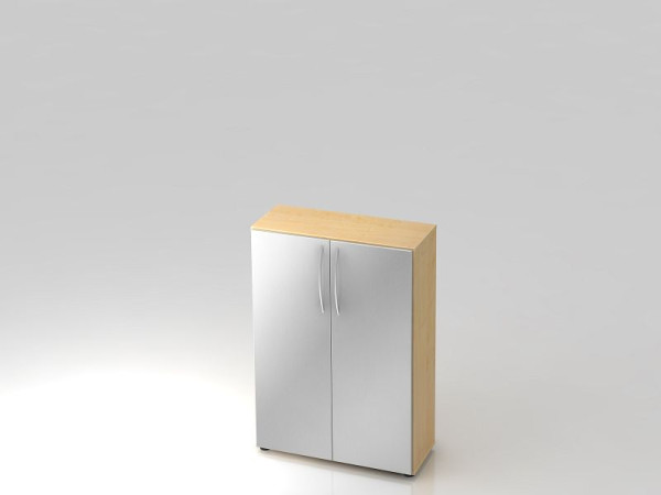 Hammerbacher kast 3OH 34, 6cm diepe beugelgreep esdoorn/zilver, 80x34,6x114,4 cm (BxDxH), V4550/3/S/BM