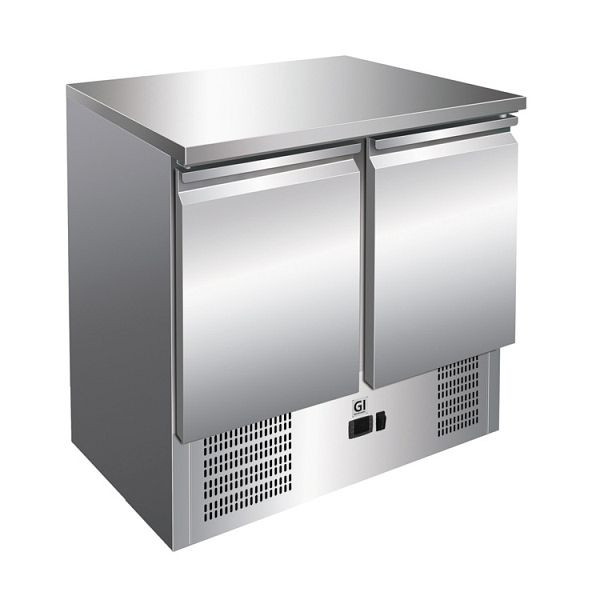 Gastro-Inox RVS koeltafel met 2 deuren, convectiekoeling, netto inhoud 257 liter, 202.010