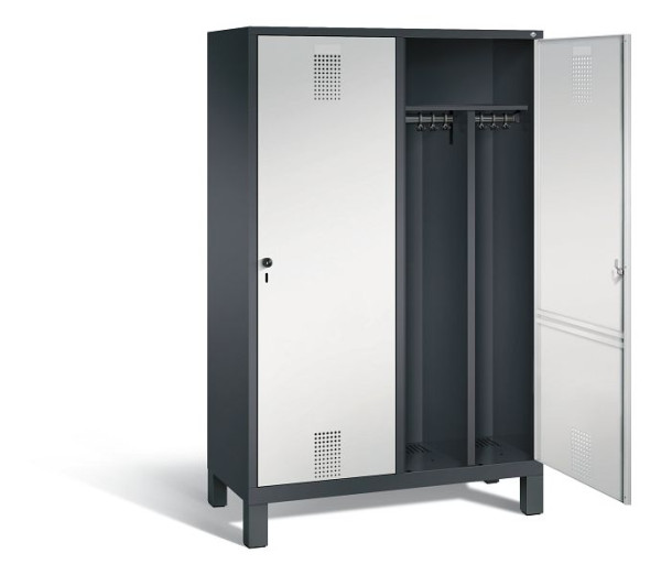 C+P zwart wit kastje Evolo, H1850xW1190xD500mm, kleur: zwartgrijs/lichtgrijs, 48210-40 S10037