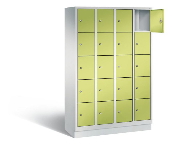 C+P lockerkast Evolo, H1800xB1190xD500mm, kleur: lichtgrijs / virid groen, 48020-405 S10161