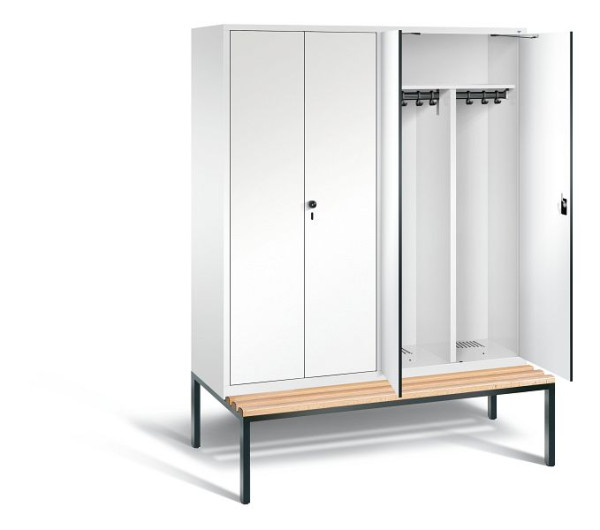 C+P zwart wit kastje Evolo, H2090xB1590xD815mm, kleur: verkeerswit / decor wit, 48052-42 S10129