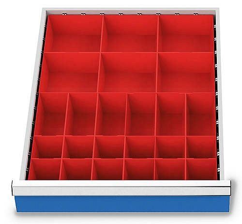 Bedrunka + Hirth lade-inzet T736 R 18-24, voor paneelhoogte 50 mm, 6 x KTK 150 x 150 mm, 6 x KTK 75 x 150 mm, 12 x KTK 75 x 75 mm, 112BLH50