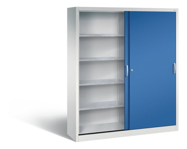 C+P schuifdeurkast Acurado, H1950xB1600xD400mm, kleur: lichtgrijs / gentiaanblauw, beugelgreep, 2149-00 S10051