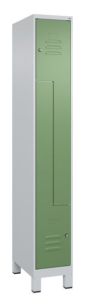 C+P Z-Spind Classic PLUS, C Z-Spind, Classic PLUS, voeten, 2 compartimenten, 1950x300x500mm, 7035/6011, cilindersloten, 080013-102 S10021