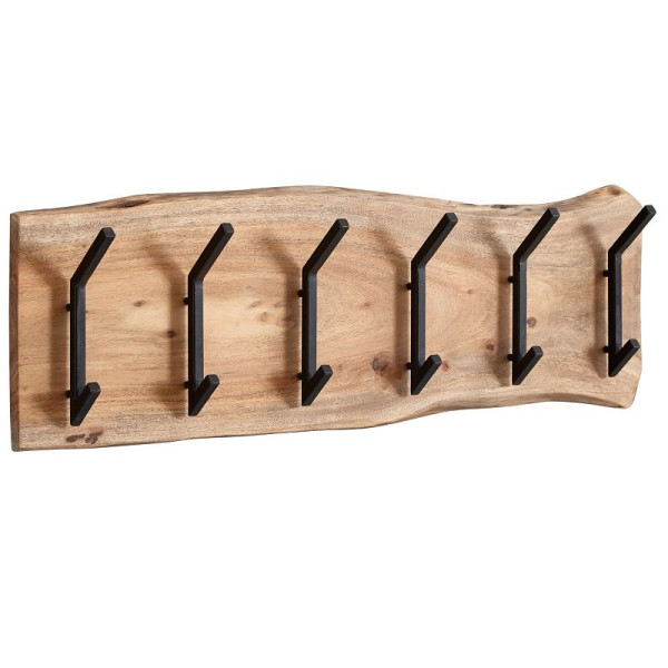 Kapstok Cruz Acaciahout en metaal, met 6 haken en plank