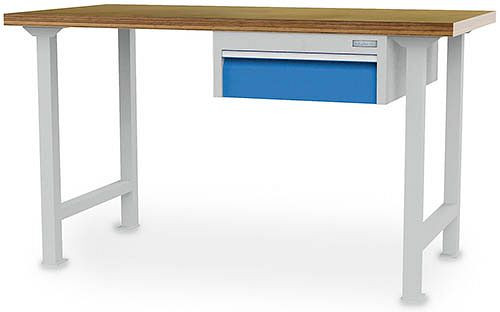 Bedrunka + Hirth serie werkbank, met hangend ladeblok en 1 lade, 1500 x 750 x 859 mm, 03.15.520.1VA