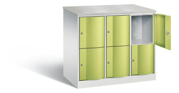 C+P XL lockerkast Resisto, H1077xB1148xD640mm, kleur: lichtgrijs / virid groen, 8472-373 S10068
