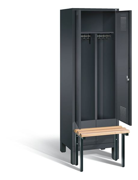 C+P zwart wit locker Evolo, H1850xW610xD815mm, kleur: zwart-grijs, 48032-20 S10096