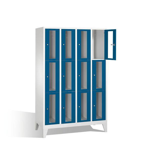 C+P lockerkast Classic, H1850xB1190xD500mm, kleur: lichtgrijs / gentiaanblauw, 8010A403 S10007