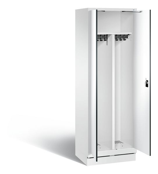 C+P zwart wit locker Evolo, H1800xB610xD500mm, kleur: verkeerswit / decor wit, 48022-20 S10346