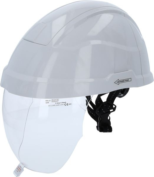 KS Tools veiligheidshelm met gelaatsbescherming, wit, 117.0118