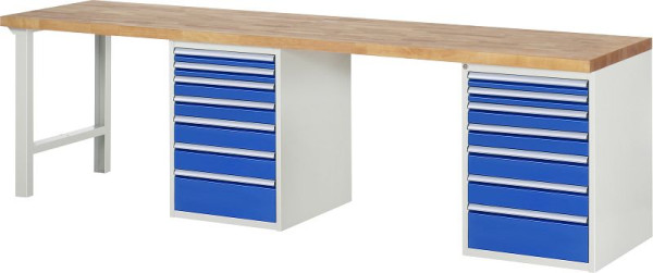RAU werkbank serie 7000 - model 7517-8, B3000 x D700 x H890 mm, systeemonderstel B3000 x D650 x H850 mm, 03-7517A8-307B4M.11