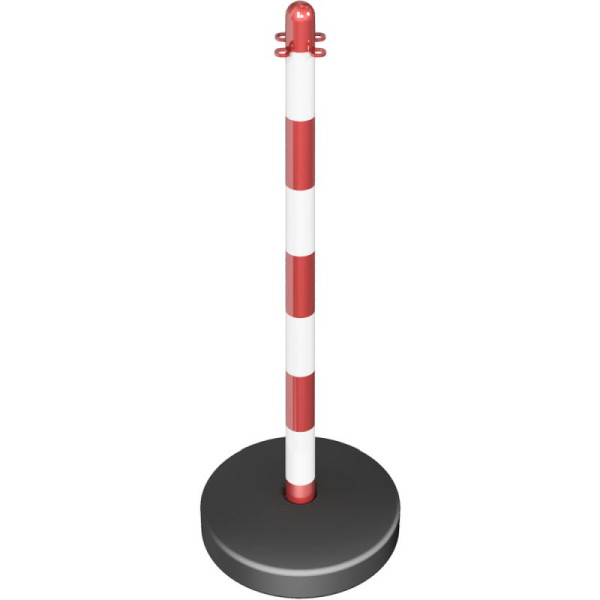 Stone HGS kettingpaal -Cloud-, achthoekige voet (Ø300mm), voet vulbaar, paal rood/wit, 4041kb