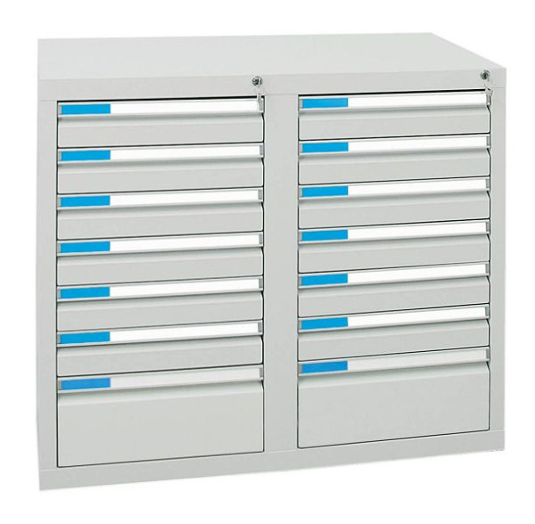 stumpf ladekast serie ESTA, RAL 7035/7035, 14 laden (12x100, 2x200 mm), 7602207